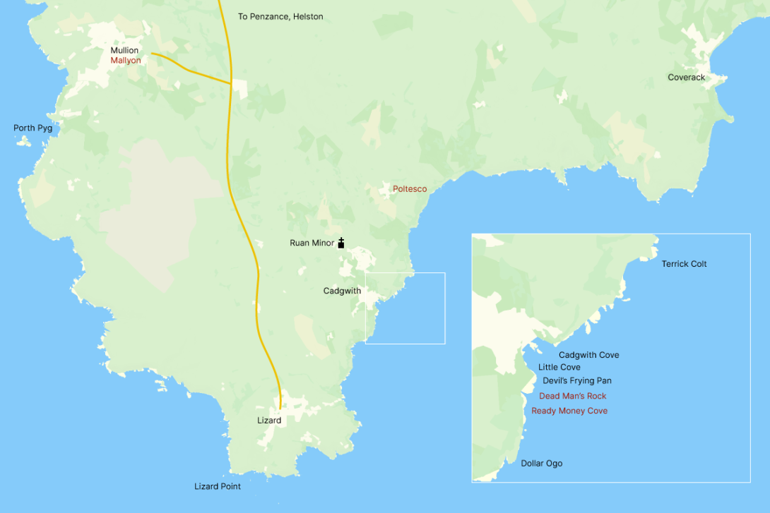 map for Dead Man's Rock