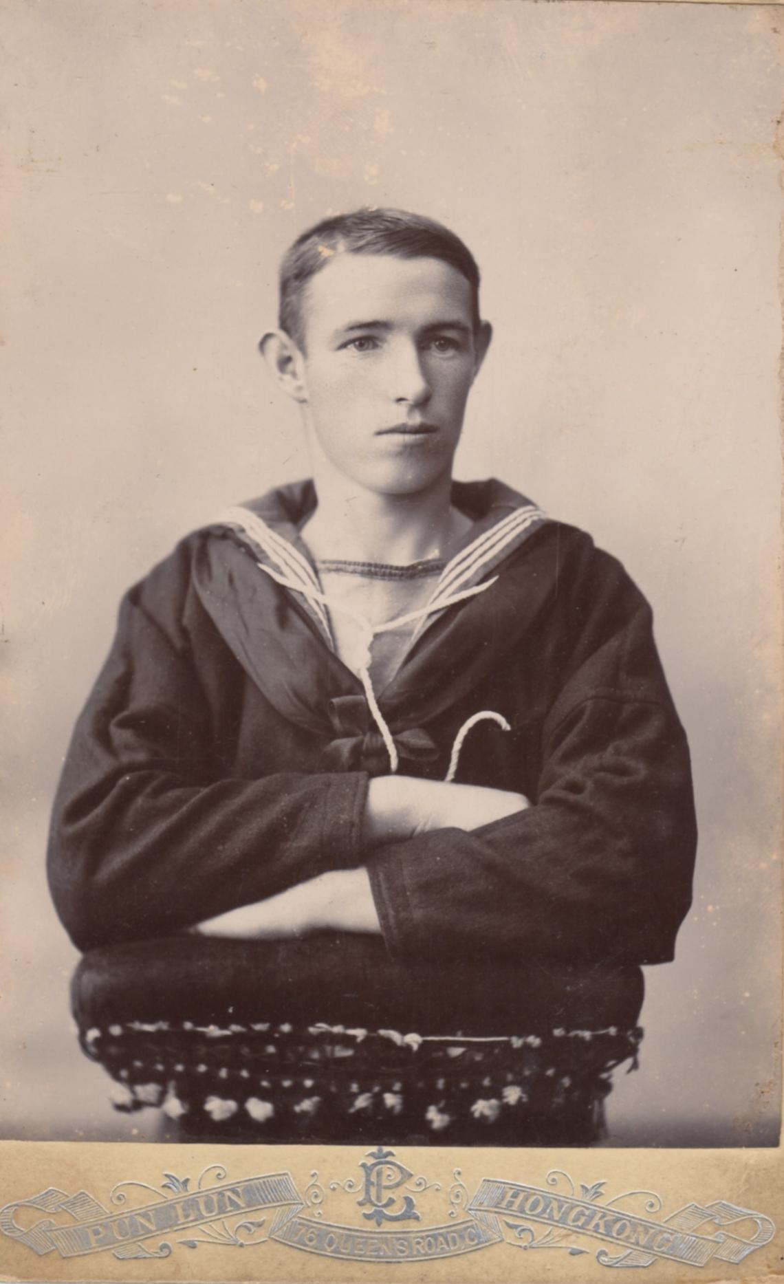Photograph of young Cornish sailor, taken around 1900